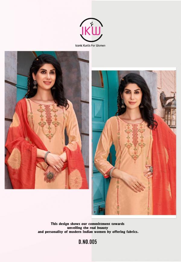 Ikw Wow Vol 4 Viscose Chanderi Designer Readymade Suit